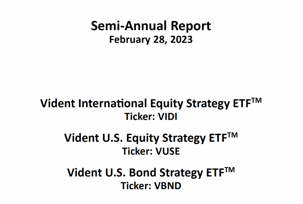 Vident ETF Annual Report Cover