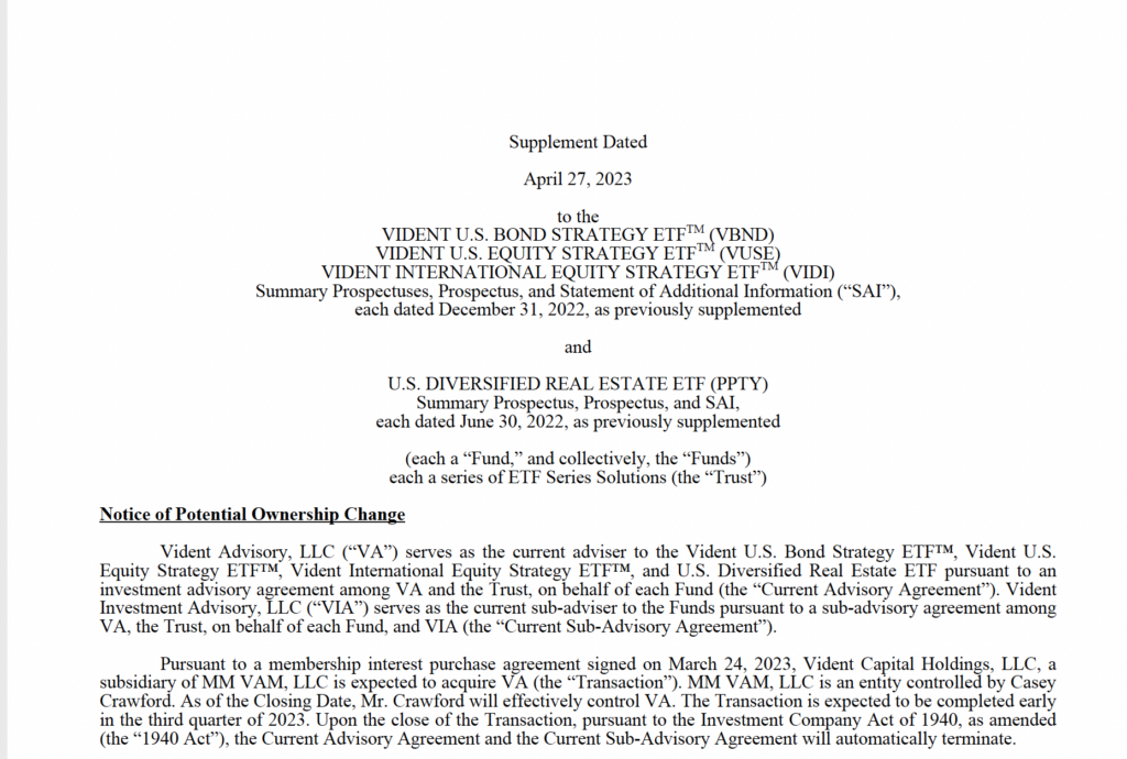 Vident VUSE Summary Prospectus