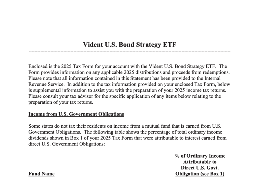 Vident Funds Tax Insert 2025 VBND